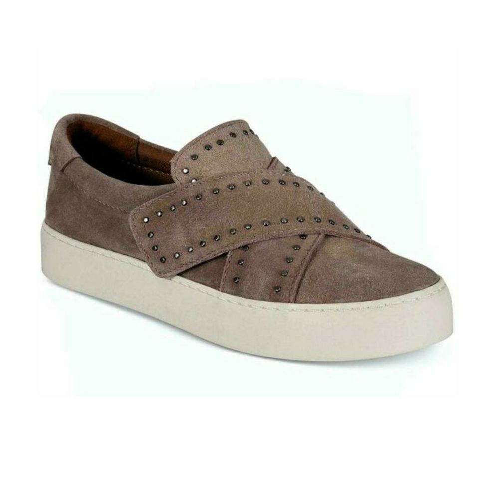 Frye Nina Studded Slip On Sneaker Brown Suede 9